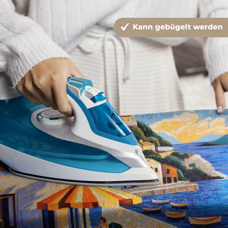Kustdorp - Huisjes - Mozaïek - Zee Wandkleed katoen klein -tsfeer9_DE