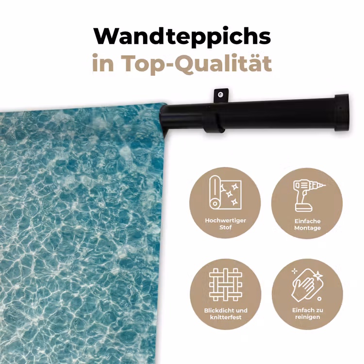 Kust - Zand - Blauw Wandkleed katoen klein -tsfeer2_DE