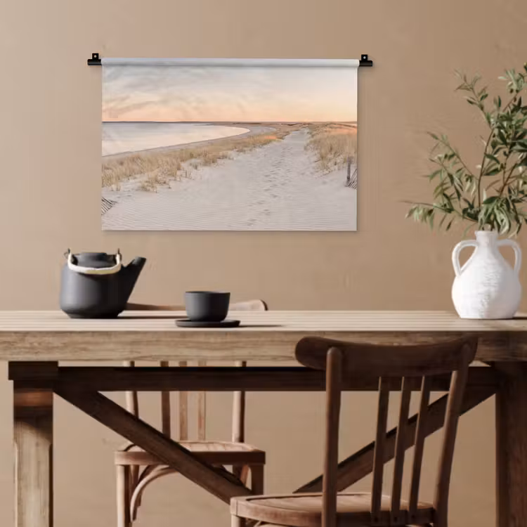 Kustlijn - Horizon - Hek Wandkleed katoen klein -sfeer6