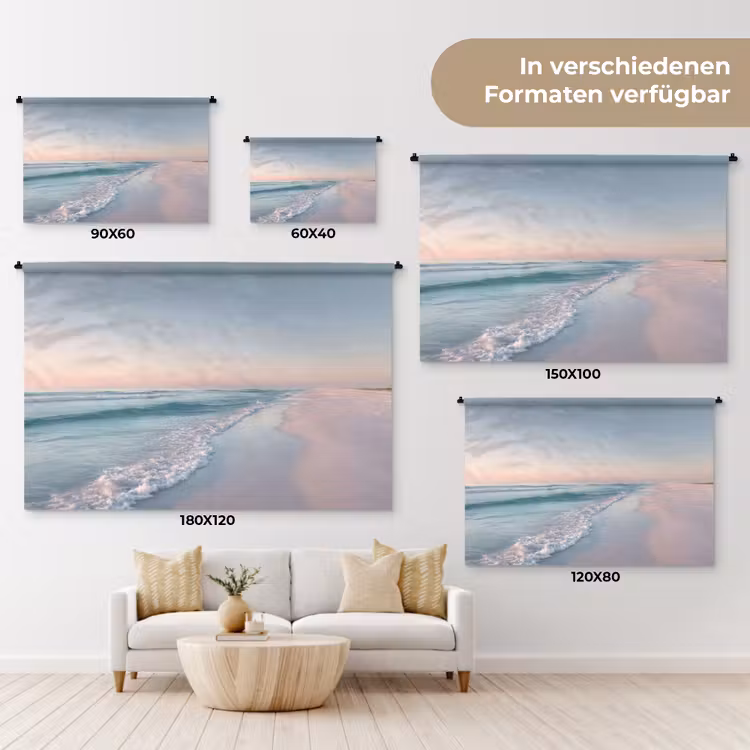 Kustlijn - Pastel - water Wandkleed katoen klein -tsfeer8_DE