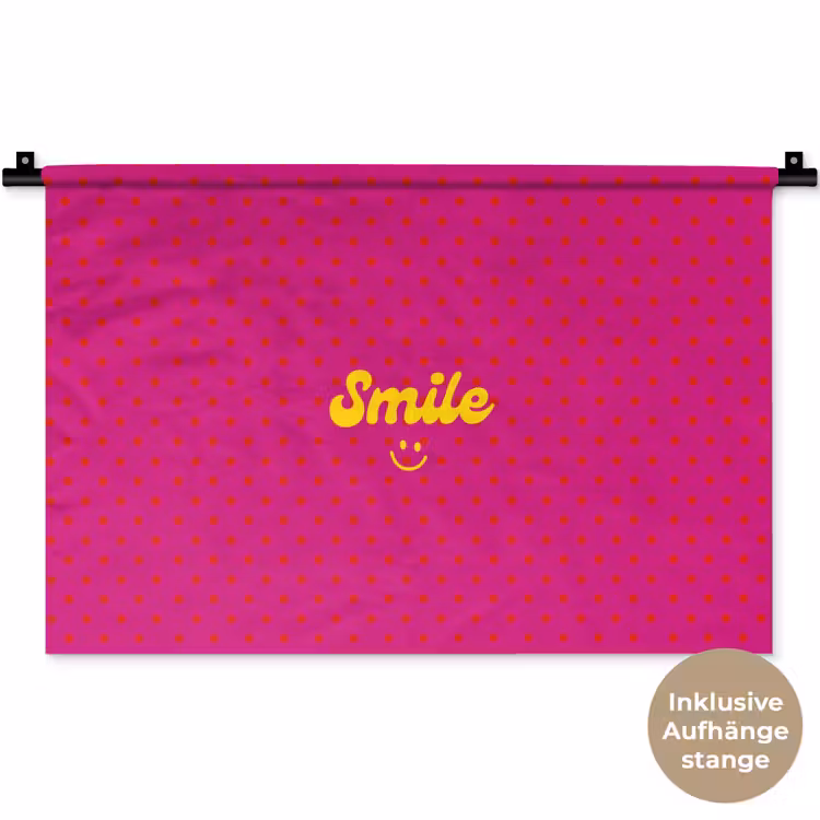 Smile - Stippen - Roze Wandkleed katoen klein -t3d_DE