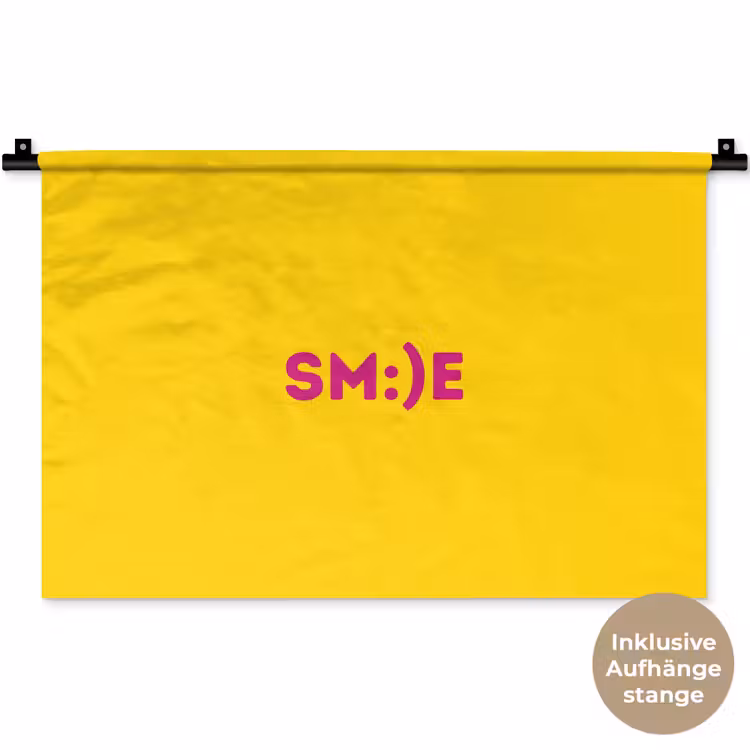 Smile - Roze - Geel Wandkleed katoen klein -t3d_DE