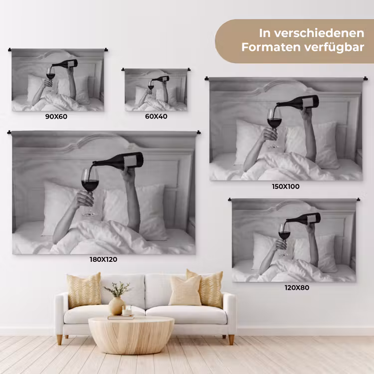 Lakens - Armen - Wijn - Glas Wandkleed katoen klein -tsfeer8_DE