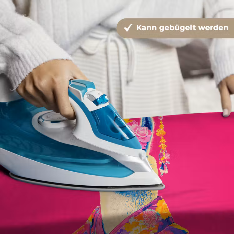 Lama - Kimono - Bloemenkrans - Felroze Wandkleed katoen klein -tsfeer9_DE