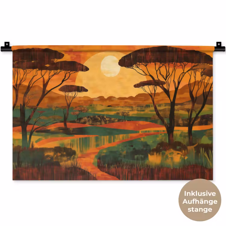 Landschap - Afrikaans - Zon Wandkleed katoen klein -t3d_DE