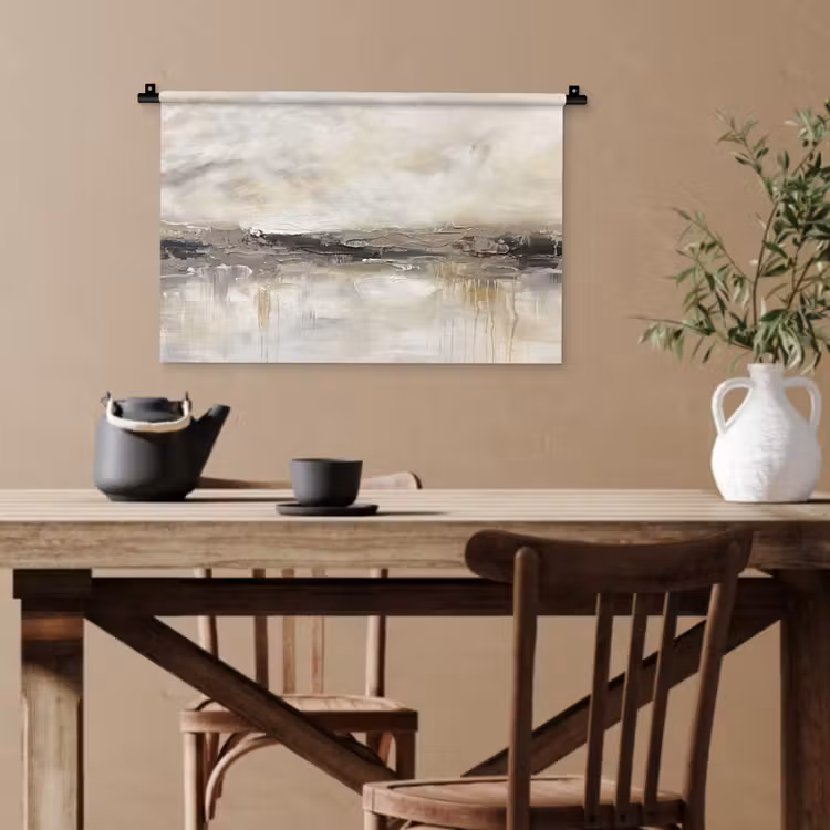 Landschap - Horizon - Natuur - Abstract - Neutraal Wandkleed katoen klein -sfeer6