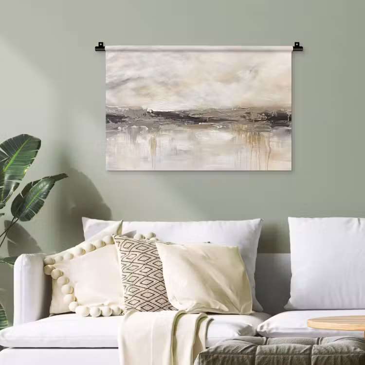 Landschap - Horizon - Natuur - Abstract - Neutraal Wandkleed katoen klein -sfeer7