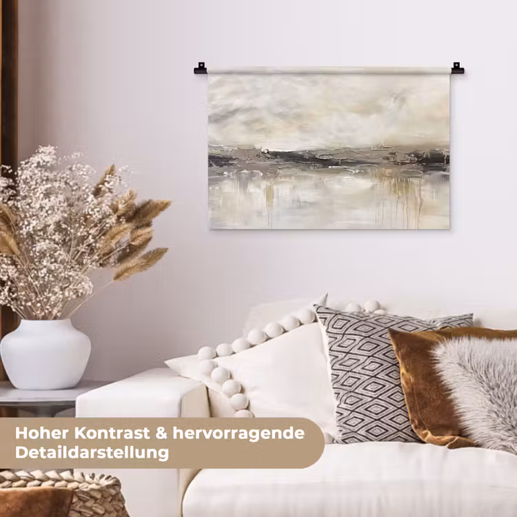 Landschap - Horizon - Natuur - Abstract - Neutraal Wandkleed katoen klein -tsfeer1_DE