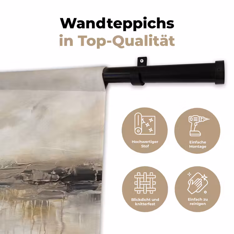 Landschap - Horizon - Natuur - Abstract - Neutraal Wandkleed katoen klein -tsfeer2_DE