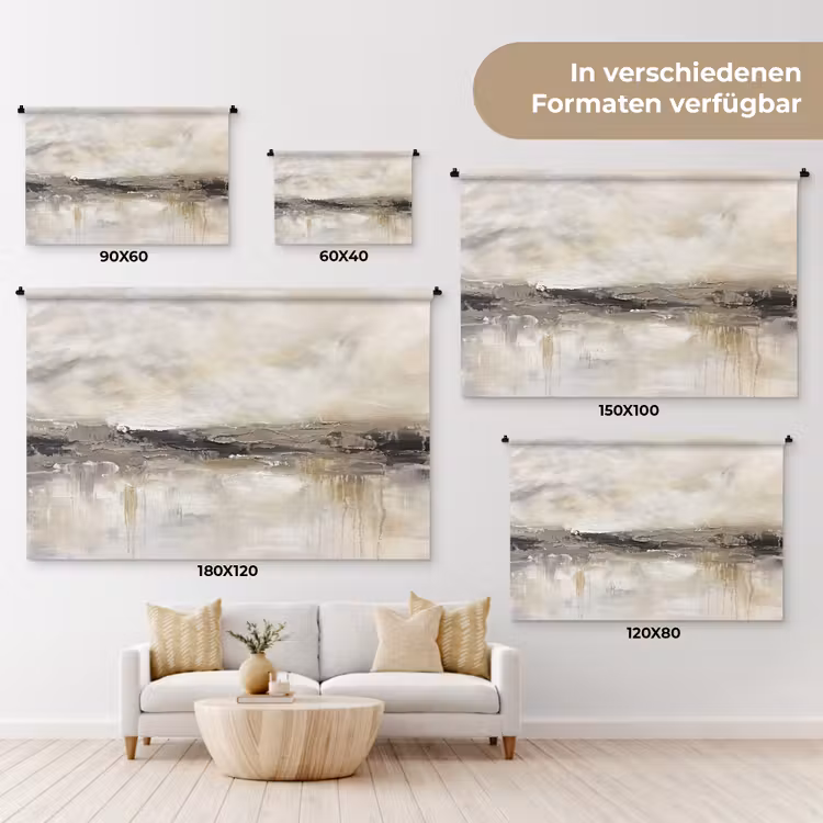 Landschap - Horizon - Natuur - Abstract - Neutraal Wandkleed katoen klein -tsfeer8_DE