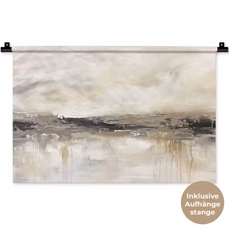 Landschap - Horizon - Natuur - Abstract - Neutraal Wandkleed katoen klein -t3d_DE