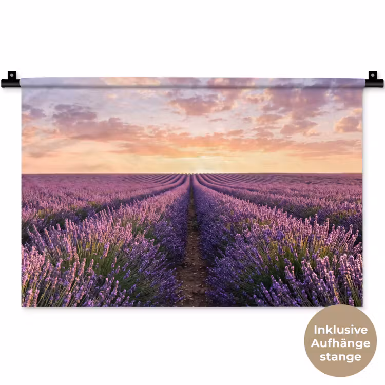 Landschap - Lavendelveld - Paars Wandkleed katoen klein -t3d_DE
