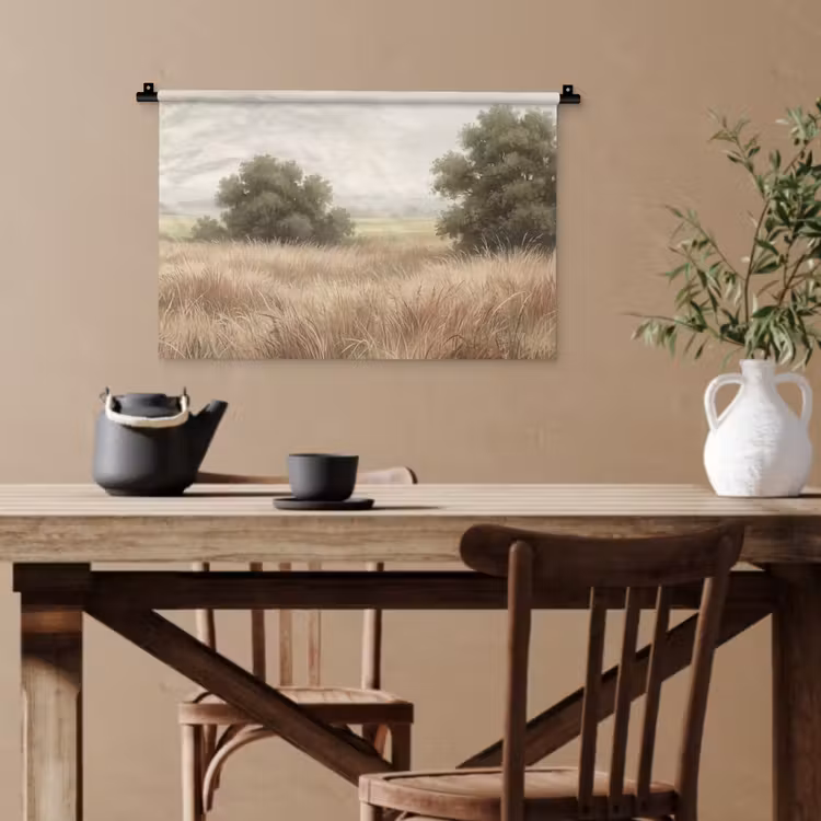 Landschap - Minimalistisch - Beige Wandkleed katoen klein -sfeer6