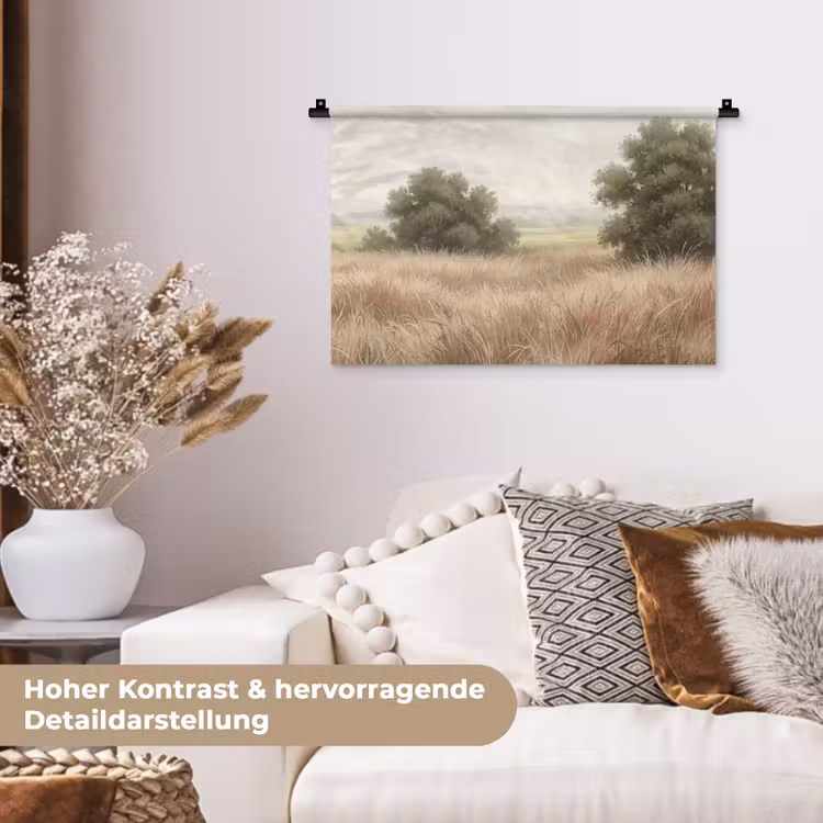 Landschap - Minimalistisch - Beige Wandkleed katoen klein -tsfeer1_DE