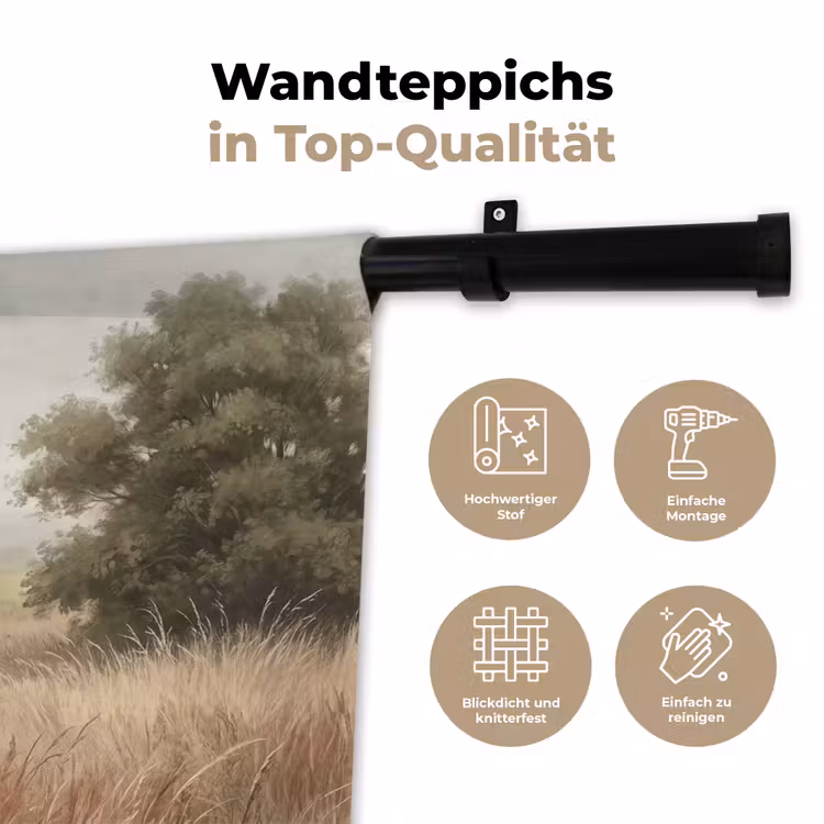 Landschap - Minimalistisch - Beige Wandkleed katoen klein -tsfeer2_DE