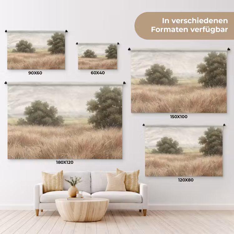 Landschap - Minimalistisch - Beige Wandkleed katoen klein -tsfeer8_DE
