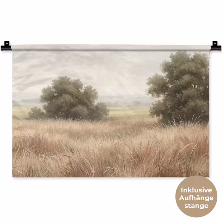 Landschap - Minimalistisch - Beige Wandkleed katoen klein -t3d_DE