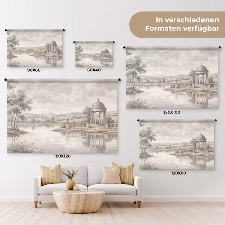 Landschap - Water - Natuur - Sepia Wandkleed katoen klein -tsfeer8_DE
