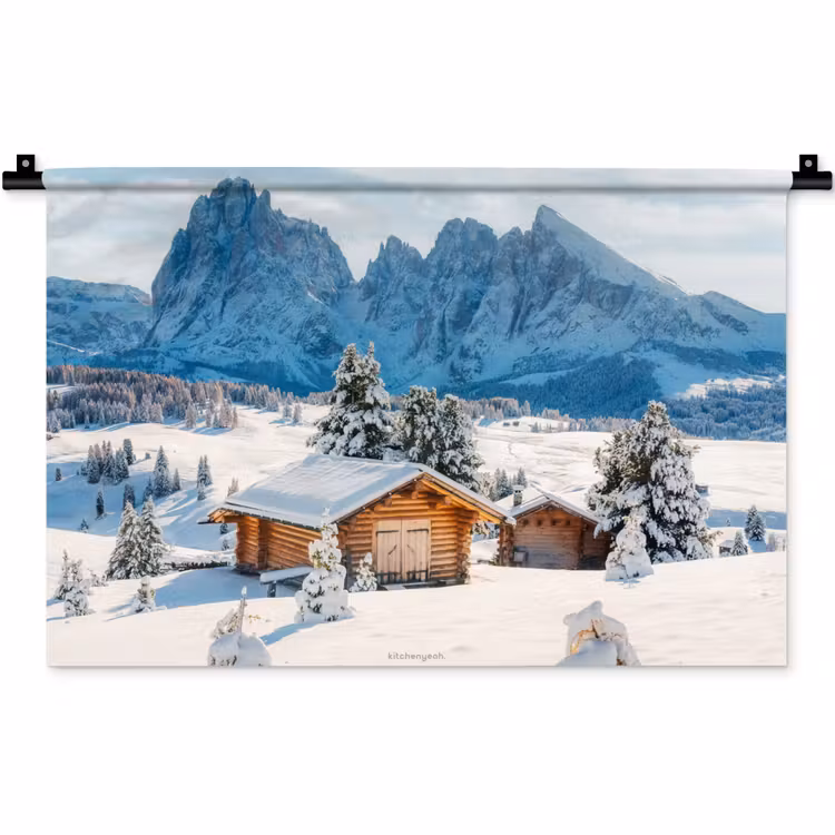 Landschap - Winter - Sneeuw Wandkleed katoen klein -zz3d