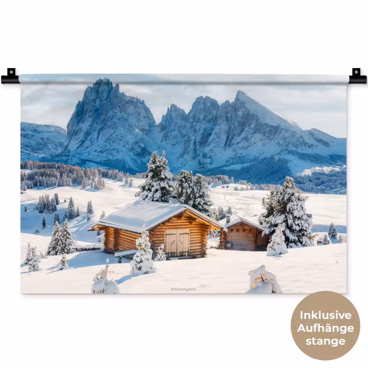 Landschap - Winter - Sneeuw Wandkleed katoen klein -t3d_DE