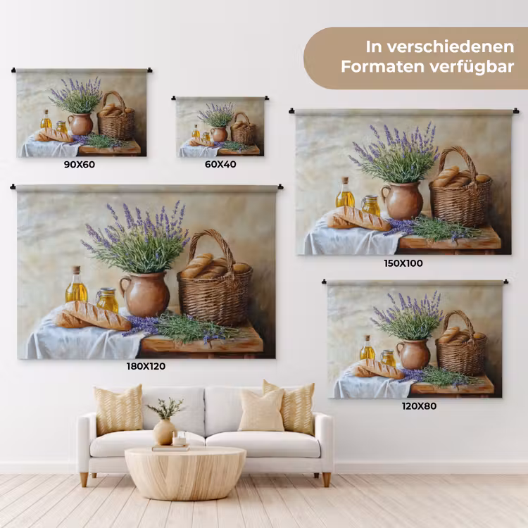 Lavendel - Brood - Stilleven Wandkleed katoen klein -tsfeer8_DE