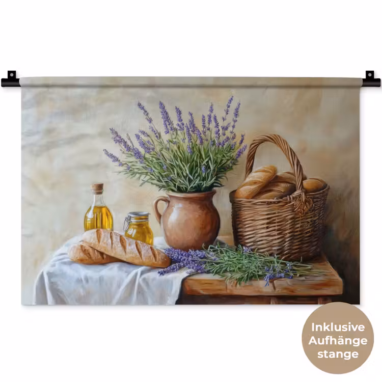 Lavendel - Brood - Stilleven Wandkleed katoen klein -t3d_DE