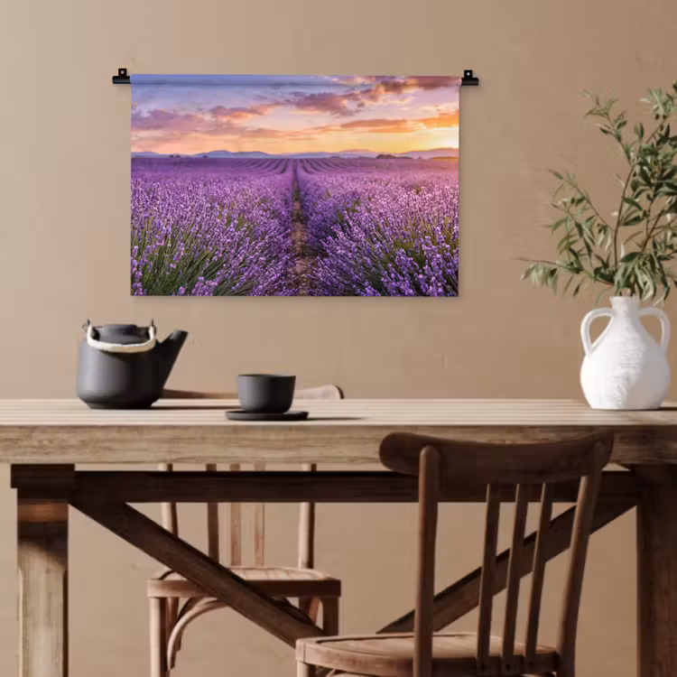 Lavendel - Veld - Natuur - Paars Wandkleed katoen klein -sfeer6