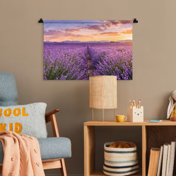 Lavendel - Veld - Natuur - Paars Wandkleed katoen klein -wsfeer4_kind