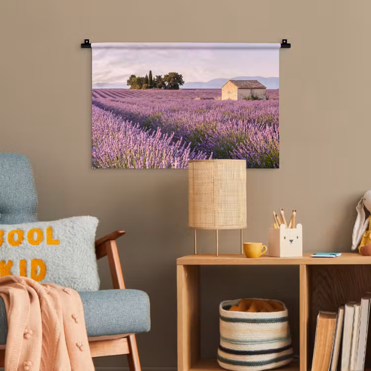 Lavendel - Landschap - Sereen - Paars Wandkleed katoen klein -wsfeer4_kind
