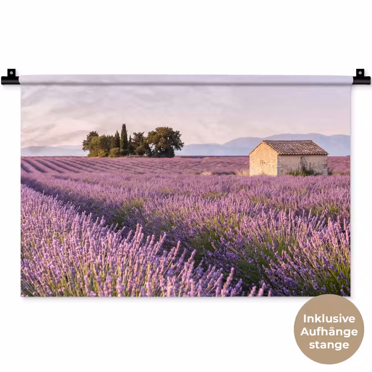 Lavendel - Landschap - Sereen - Paars Wandkleed katoen klein -t3d_DE