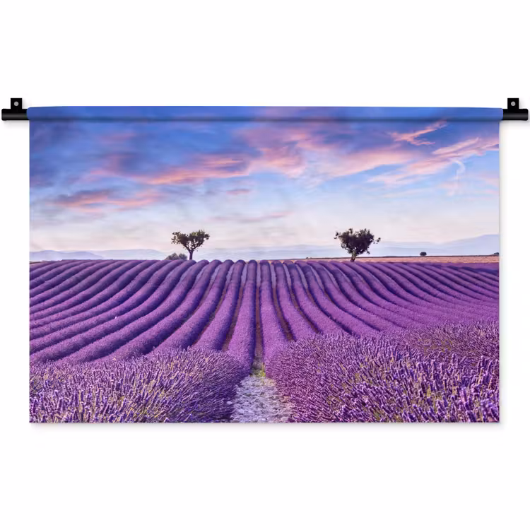 Lavendel - Natuur - Paars - Bomen - Bloemen Wandkleed katoen klein -zz3d