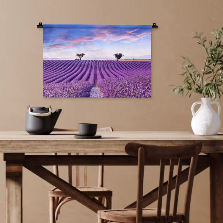 Lavendel - Natuur - Paars - Bomen - Bloemen Wandkleed katoen klein -sfeer6