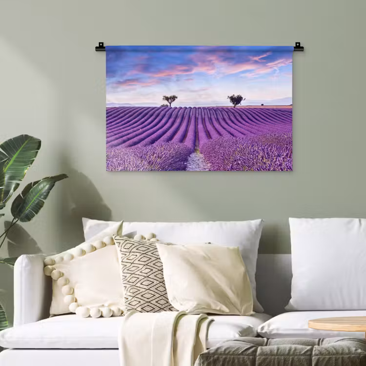 Lavendel - Natuur - Paars - Bomen - Bloemen Wandkleed katoen klein -sfeer7