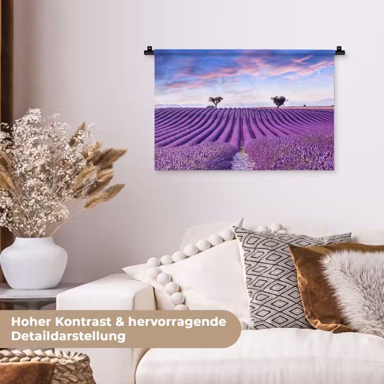 Lavendel - Natuur - Paars - Bomen - Bloemen Wandkleed katoen klein -tsfeer1_DE