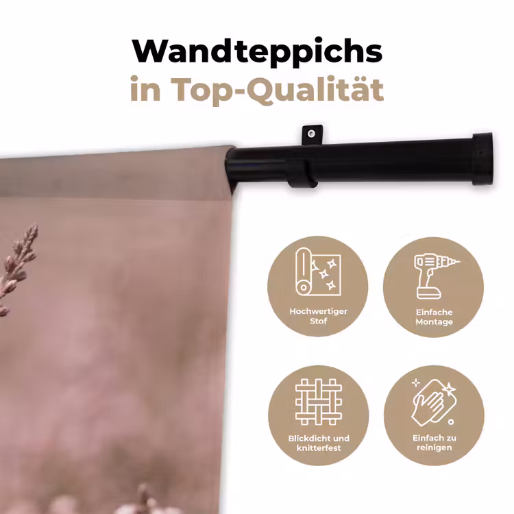Lavendel - Vlinder - Paars Wandkleed katoen klein -tsfeer2_DE