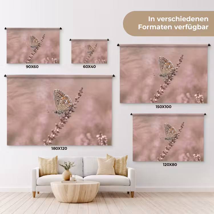 Lavendel - Vlinder - Paars Wandkleed katoen klein -tsfeer8_DE