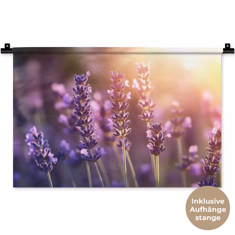 Lavendelbloemen - Paars - Zonlicht Wandkleed katoen klein -t3d_DE