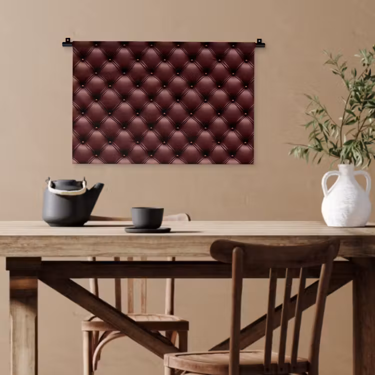 Leer - Patroon - Bordeaux Wandkleed katoen klein 269 -sfeer6
