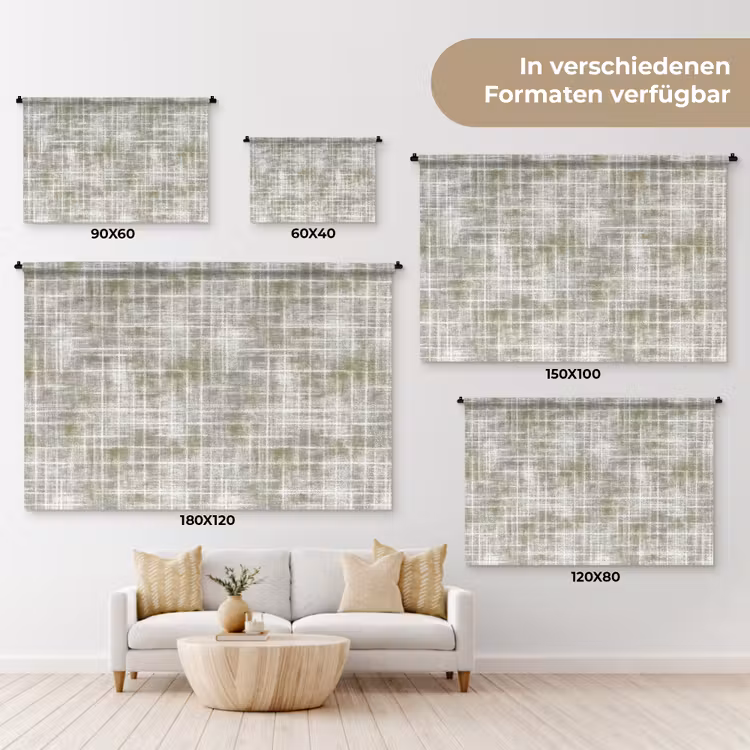 Linnen - Patroon - Groen Wandkleed katoen klein 269 -tsfeer8_DE