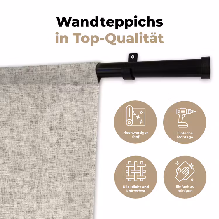 Linnen - Textuur - Beige Wandkleed katoen klein 269 -tsfeer2_DE