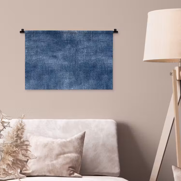 Linnen - Textuur - Patroon - Denim - Rustiek Wandkleed katoen klein 269 -sfeer4