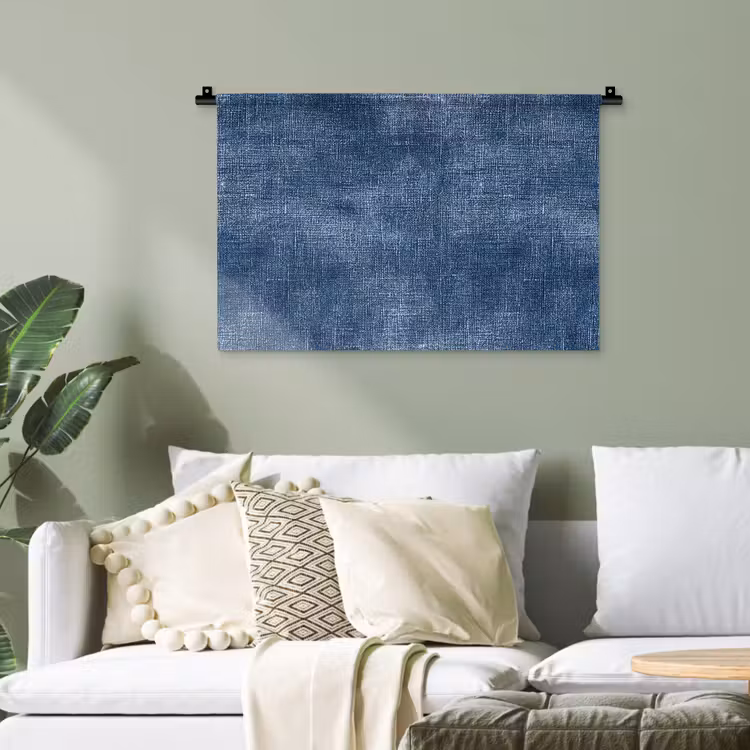 Linnen - Textuur - Patroon - Denim - Rustiek Wandkleed katoen klein 269 -sfeer7