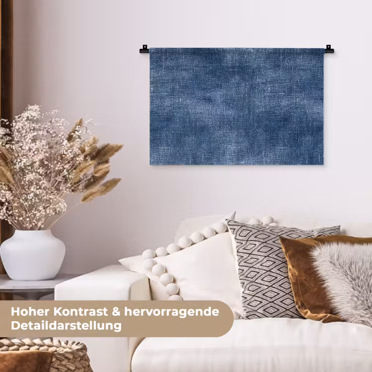 Linnen - Textuur - Patroon - Denim - Rustiek Wandkleed katoen klein 269 -tsfeer1_DE