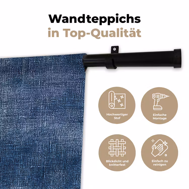 Linnen - Textuur - Patroon - Denim - Rustiek Wandkleed katoen klein 269 -tsfeer2_DE