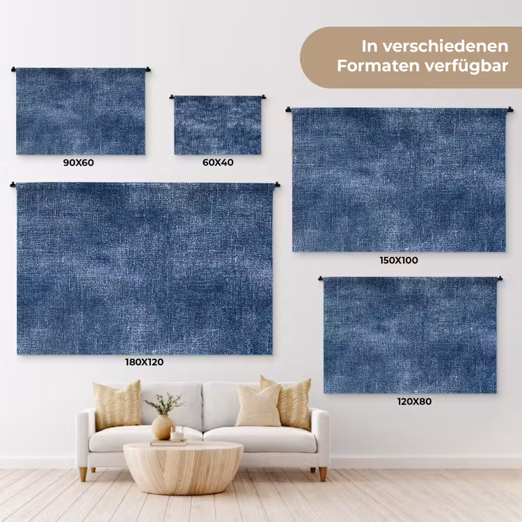 Linnen - Textuur - Patroon - Denim - Rustiek Wandkleed katoen klein 269 -tsfeer8_DE