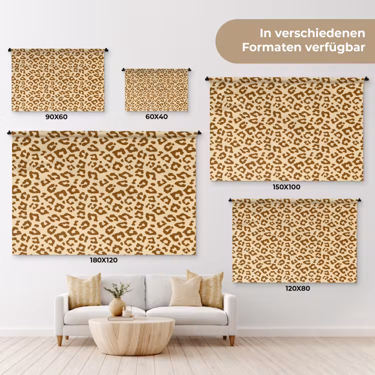 Luipaard - Bruin - Patroon Wandkleed katoen klein 269 -tsfeer8_DE