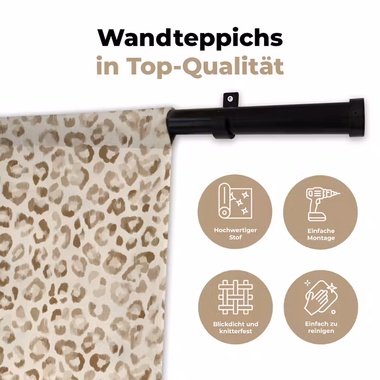 Luipaard - Klassiek - Beige Wandkleed katoen klein 269 -tsfeer2_DE