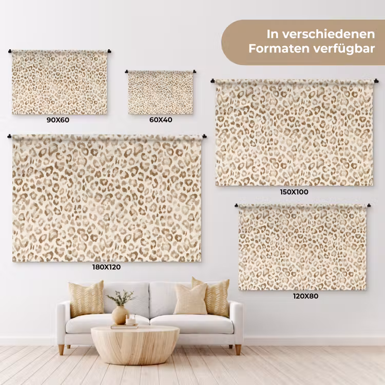 Luipaard - Klassiek - Beige Wandkleed katoen klein 269 -tsfeer8_DE