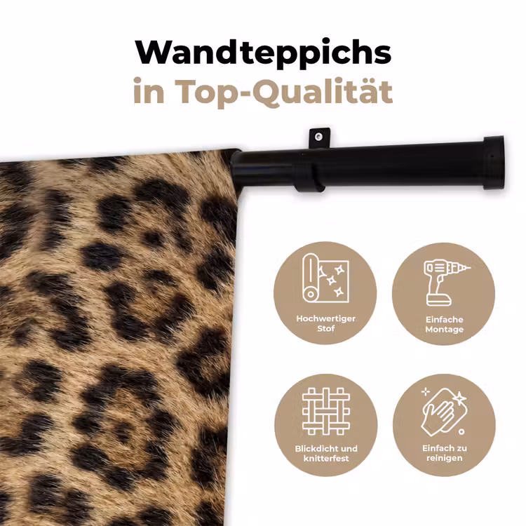 Luipaard - Vacht - Klassiek - Bruin Wandkleed katoen klein -tsfeer2_DE