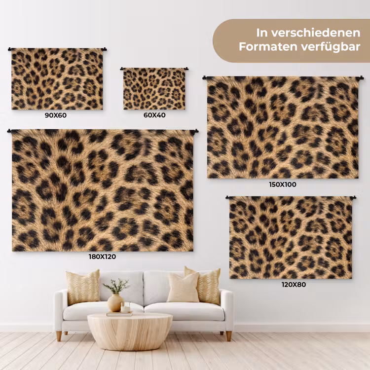 Luipaard - Vacht - Klassiek - Bruin Wandkleed katoen klein -tsfeer8_DE